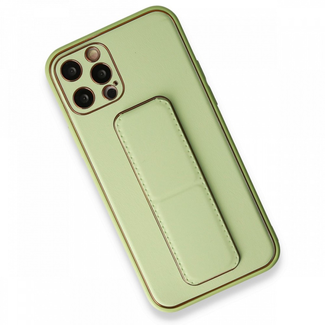 Apple iPhone 12 Pro Kılıf Coco Deri Standlı Kapak - Su Yeşili