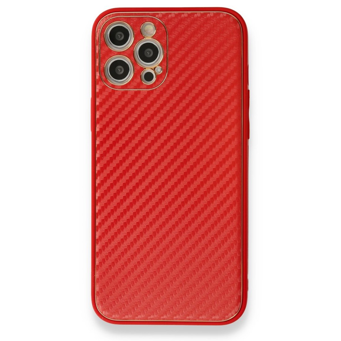 Apple iPhone 12 Pro Kılıf Coco Karbon Silikon - Kırmızı