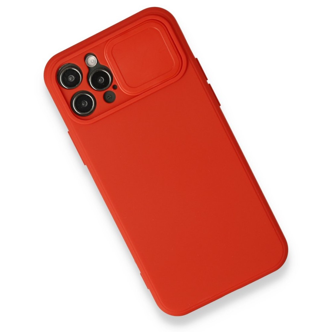 Apple iPhone 12 Pro Kılıf Color Lens Silikon - Kırmızı