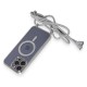 Apple iPhone 12 Pro Kılıf Divo Lazer Askılı Magsafe Kapak - Gümüş