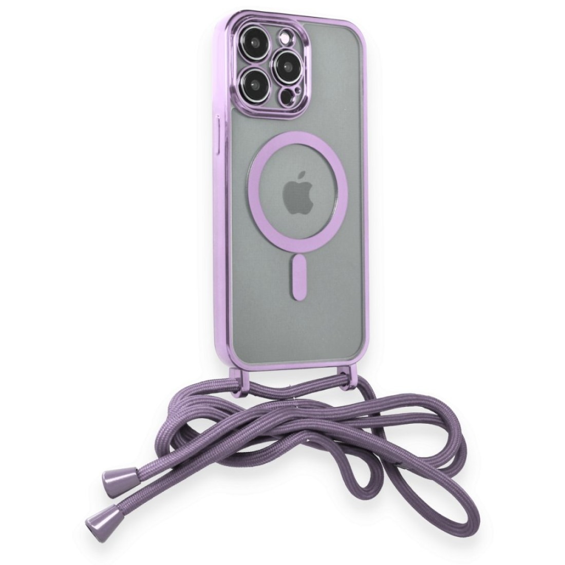 Apple iPhone 12 Pro Kılıf Divo Lazer Askılı Magsafe Kapak - Lila