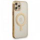 Apple iPhone 12 Pro Kılıf Magneticsafe Lazer Silikon - Gold