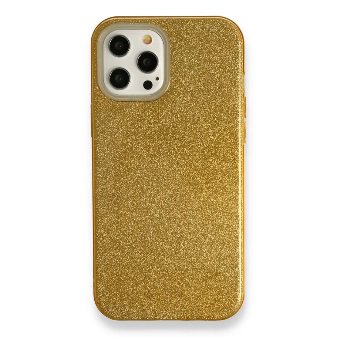 Apple iPhone 12 Pro Kılıf Simli Katmanlı Silikon - Gold