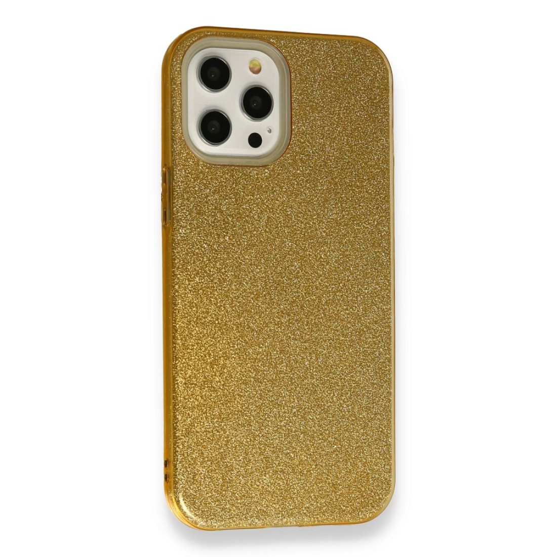 Apple iPhone 12 Pro Kılıf Simli Katmanlı Silikon - Gold