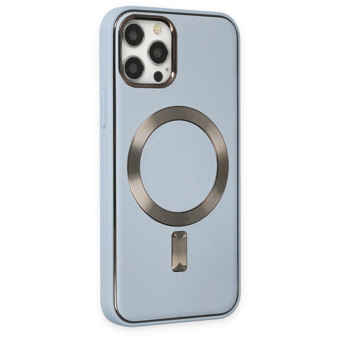 Apple iPhone 12 Pro Max Kılıf Coco Deri Magneticsafe Silikon - Sierra Blue