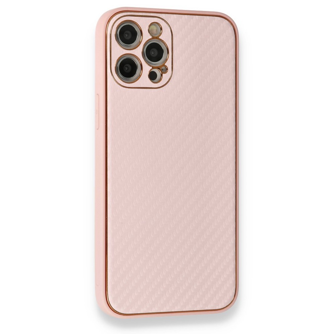 Apple iPhone 12 Pro Max Kılıf Coco Karbon Silikon - Pembe