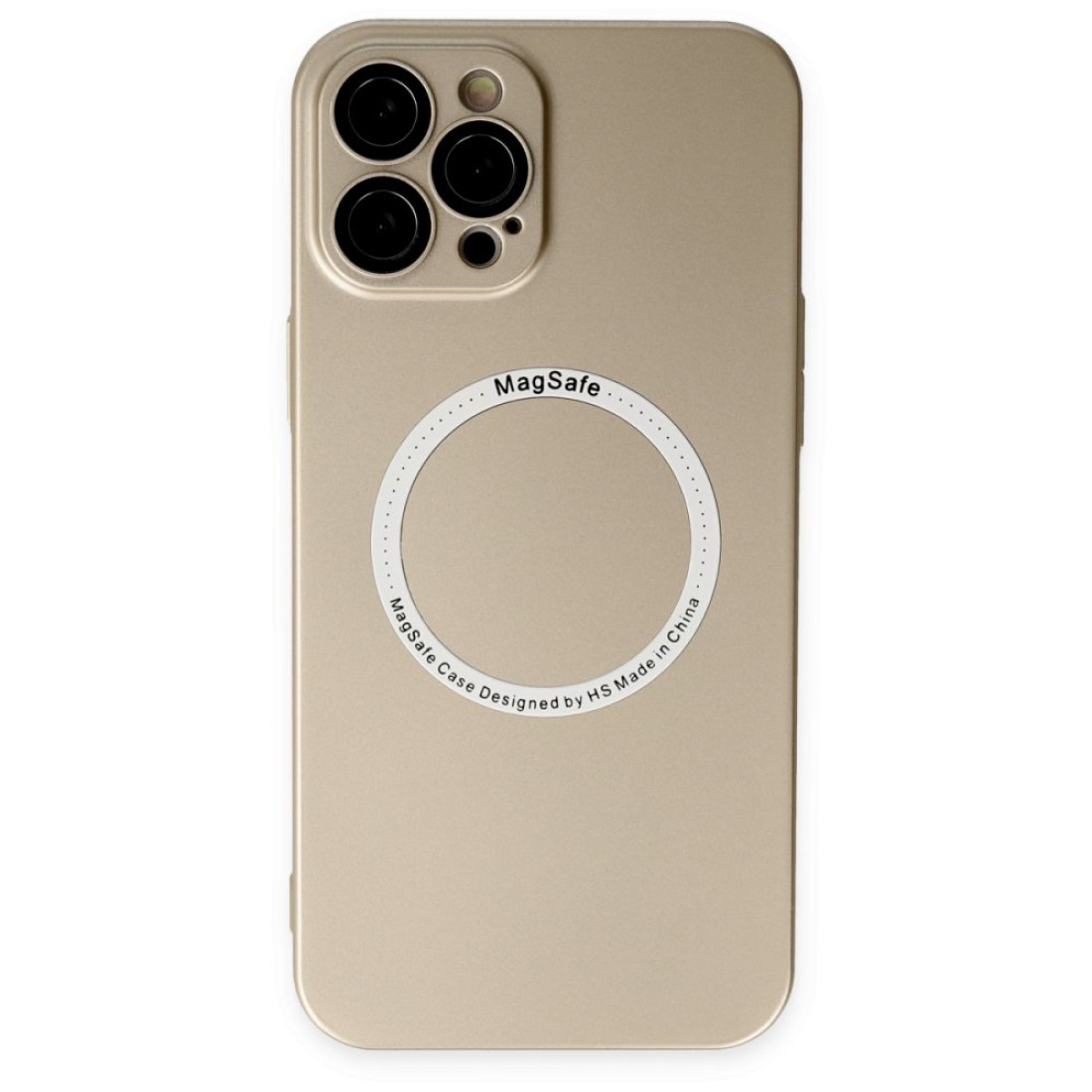 Apple iPhone 12 Pro Max Kılıf Jack Magneticsafe Lens Silikon - Gold