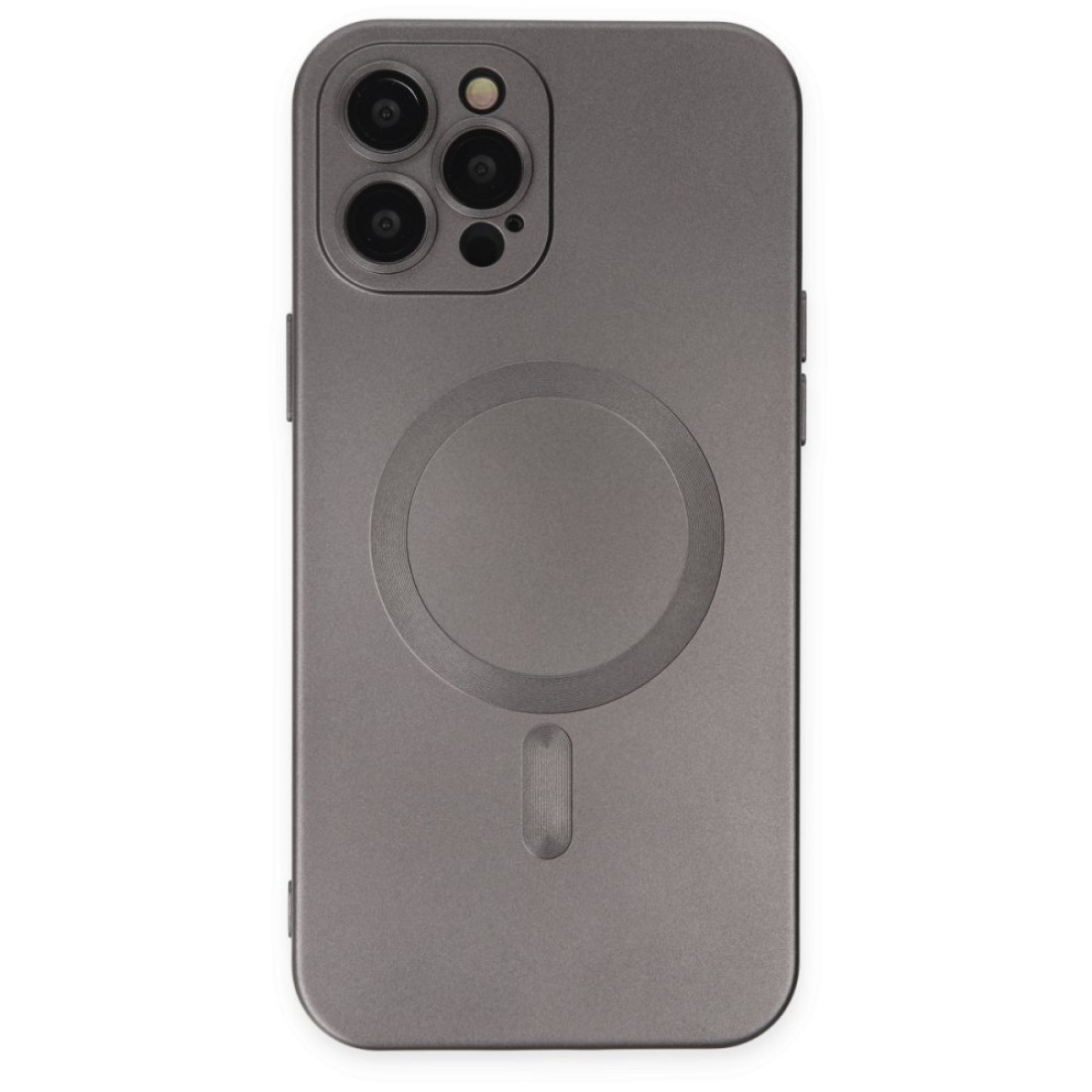 Apple iPhone 12 Pro Max Kılıf Moshi Lens Magneticsafe Silikon - Füme