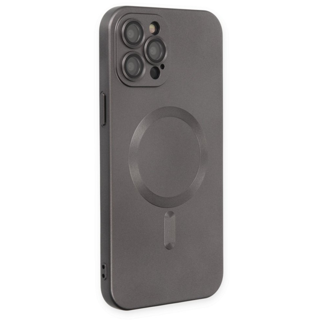 Apple iPhone 12 Pro Max Kılıf Moshi Lens Magneticsafe Silikon - Füme