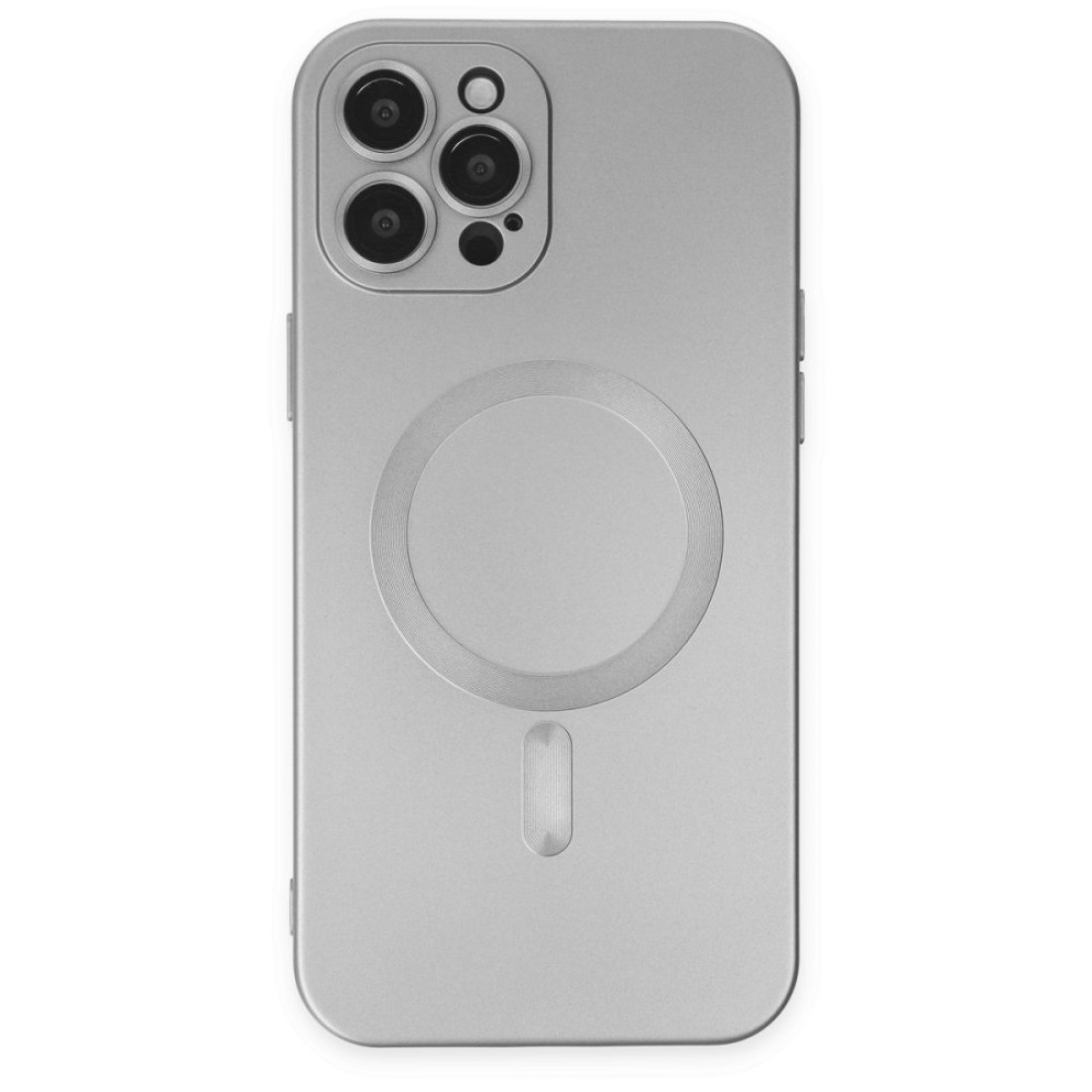 Apple iPhone 12 Pro Max Kılıf Moshi Lens Magneticsafe Silikon - Gümüş