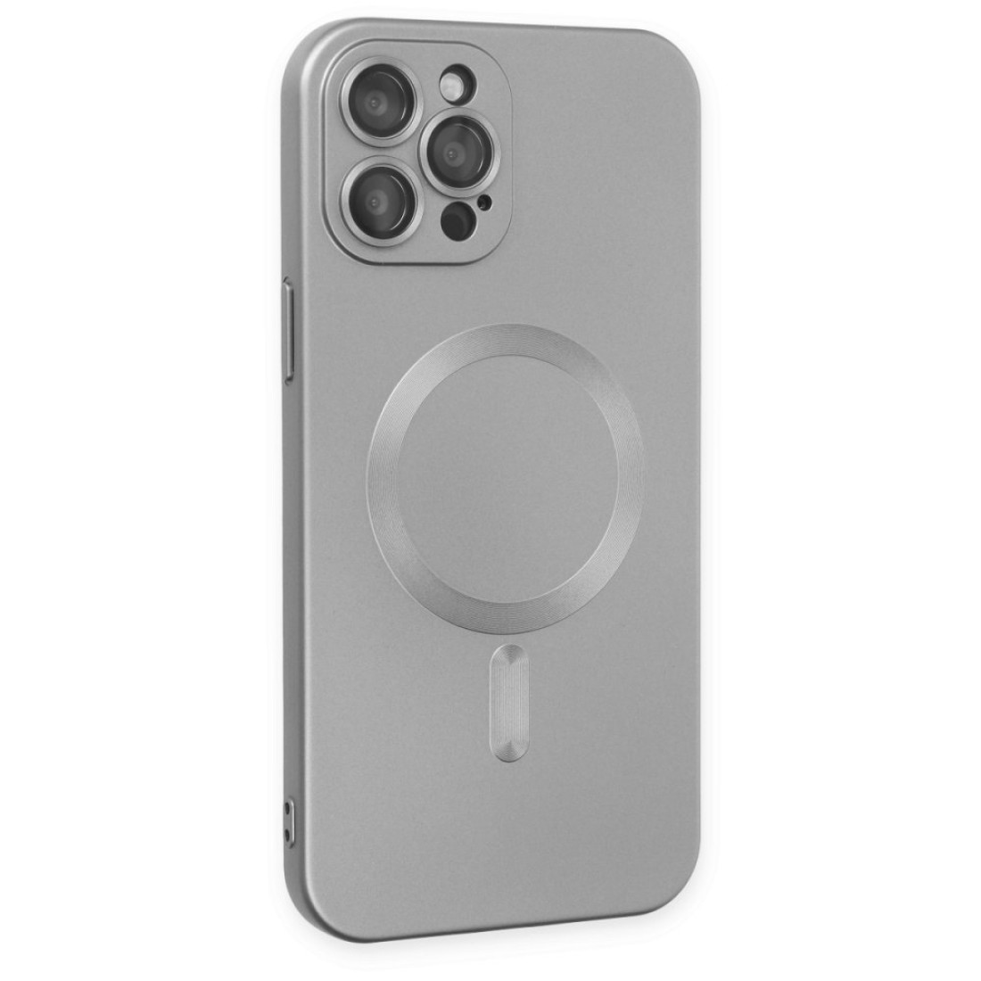 Apple iPhone 12 Pro Max Kılıf Moshi Lens Magneticsafe Silikon - Gümüş