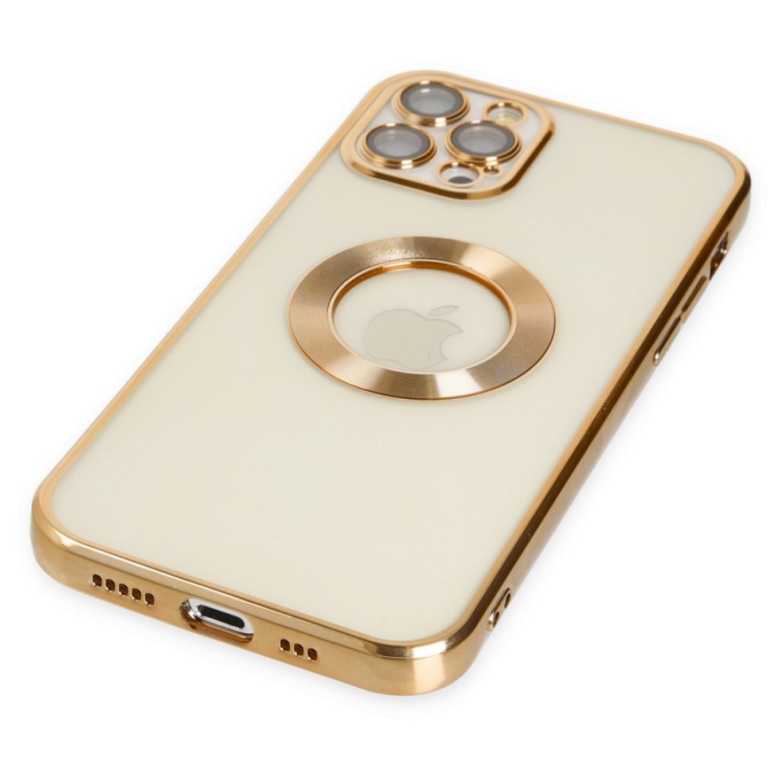 Apple iPhone 12 Pro Max Kılıf Slot Silikon - Gold