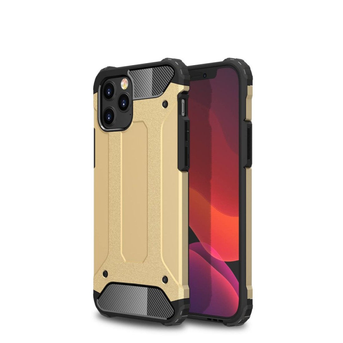 Apple iPhone 12 Pro Max Kılıf Tank Silikon Kapak - Gold