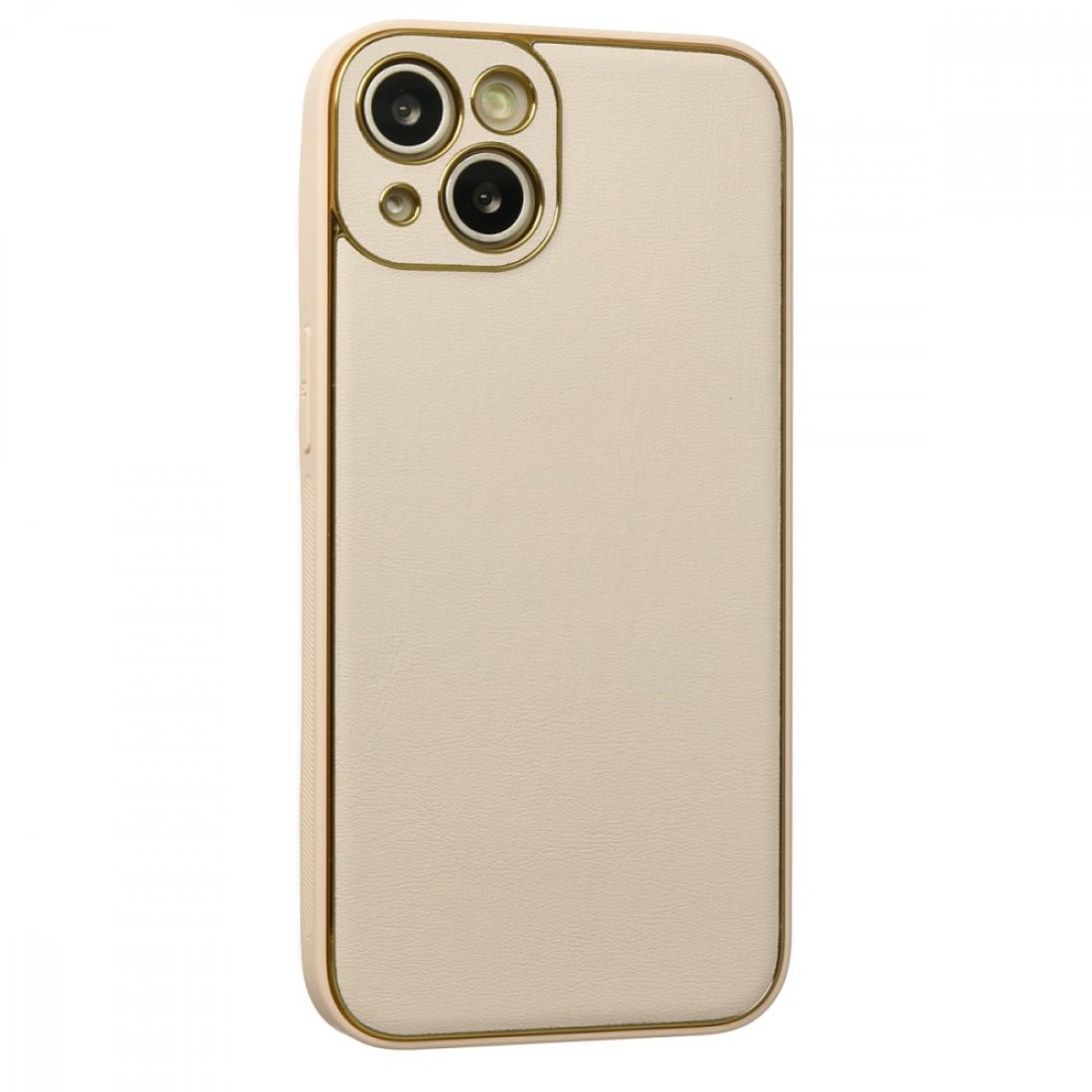 Apple iPhone 13 Kılıf Coco Deri Silikon Kapak - Gold