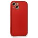 Apple iPhone 13 Kılıf Coco Deri Silikon Kapak - Kırmızı