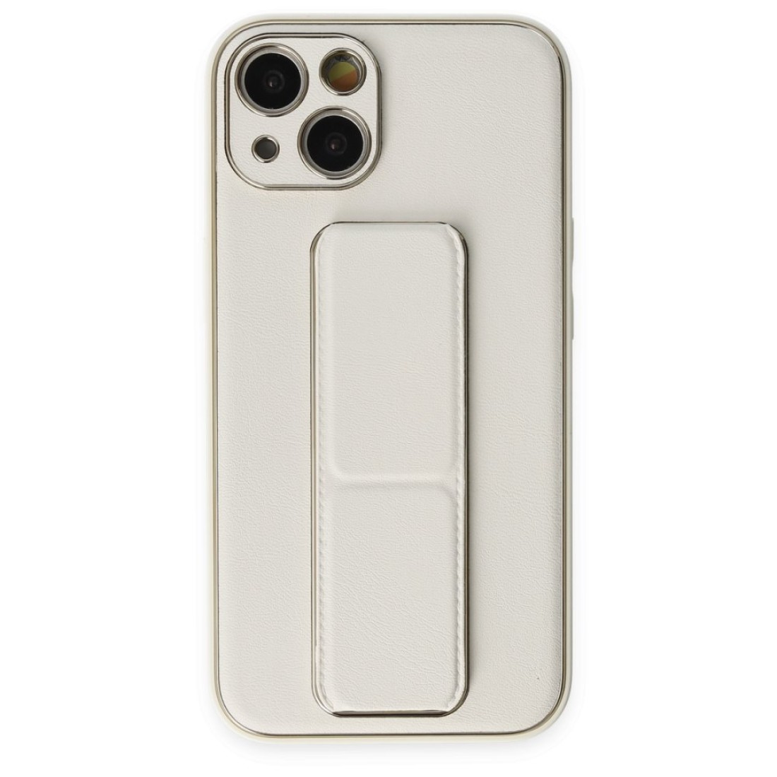 Apple iPhone 13 Kılıf Coco Deri Standlı Kapak - Beyaz