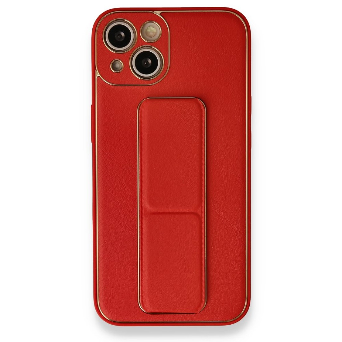 Apple iPhone 13 Kılıf Coco Deri Standlı Kapak - Kırmızı
