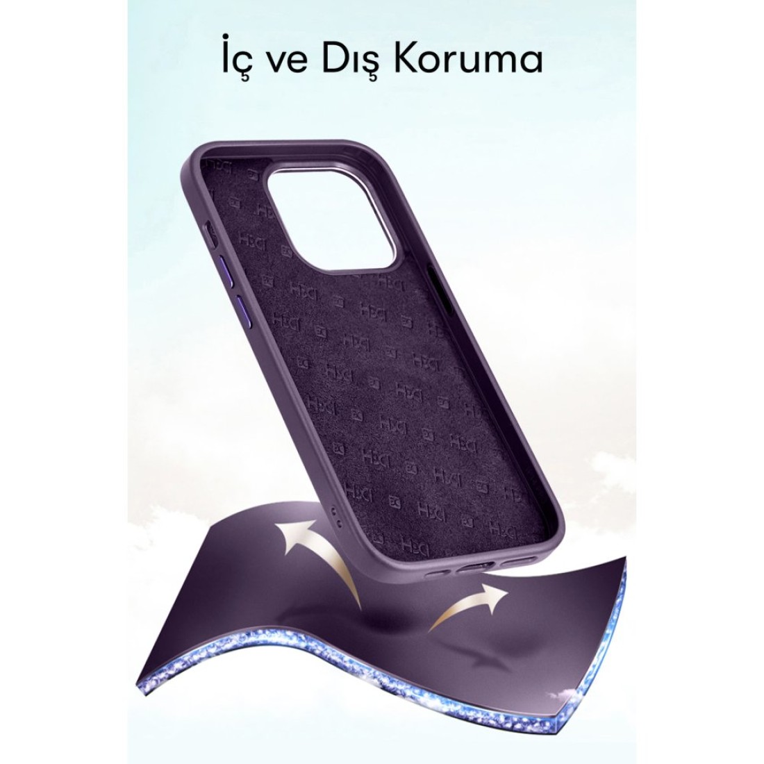 Apple iPhone 13 Kılıf HBC-190 Kolaj Kapak - Derin Mor