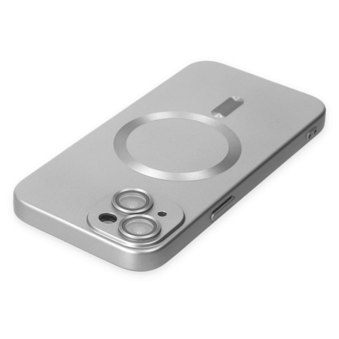 Apple iPhone 13 Kılıf Moshi Lens Magneticsafe Silikon - Gümüş