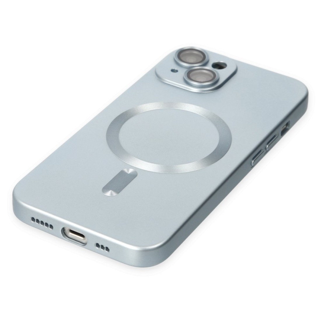 Apple iPhone 13 Kılıf Moshi Lens Magneticsafe Silikon - Sierra Blue