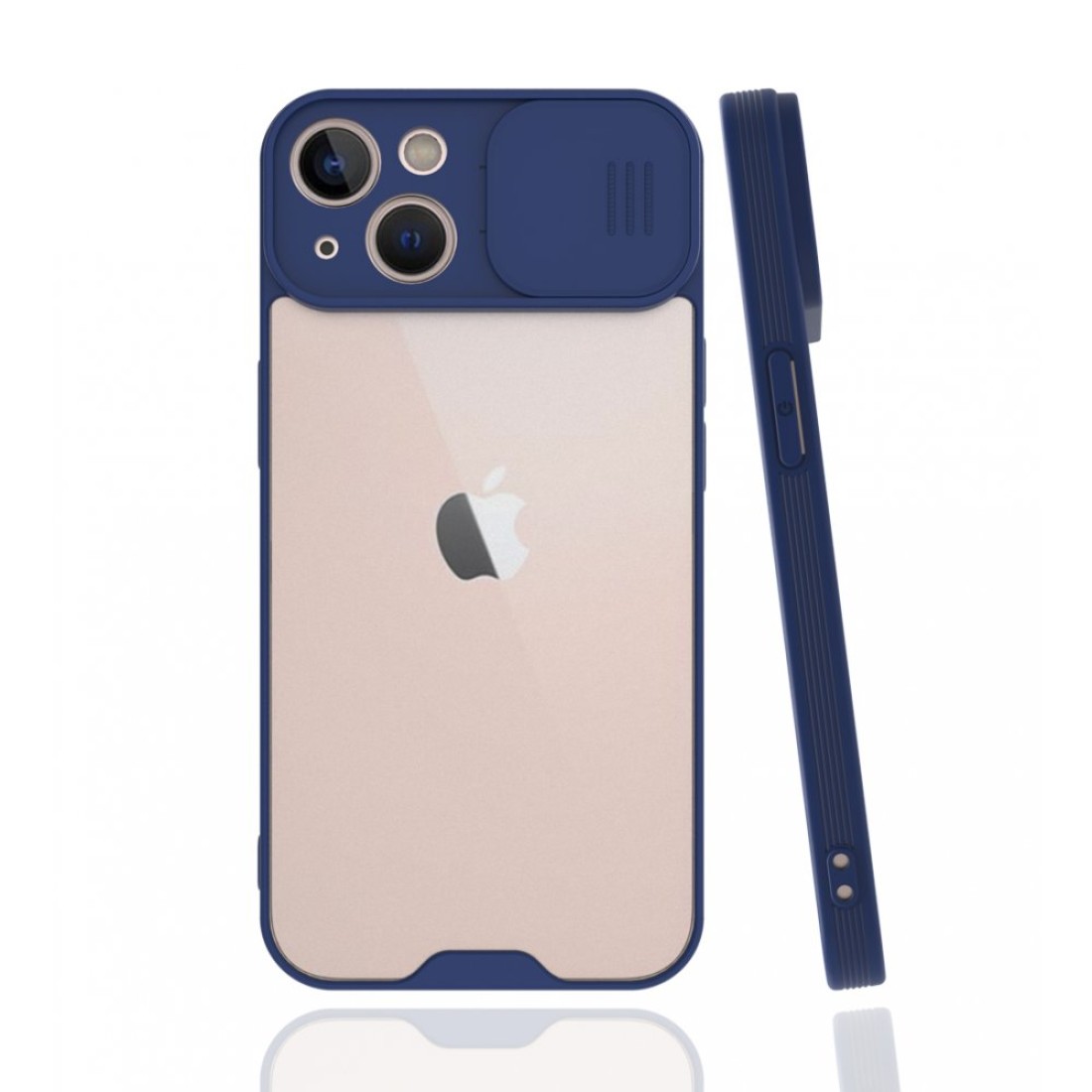 Apple iPhone 13 Mini Kılıf Platin Kamera Koruma Silikon - Lacivert