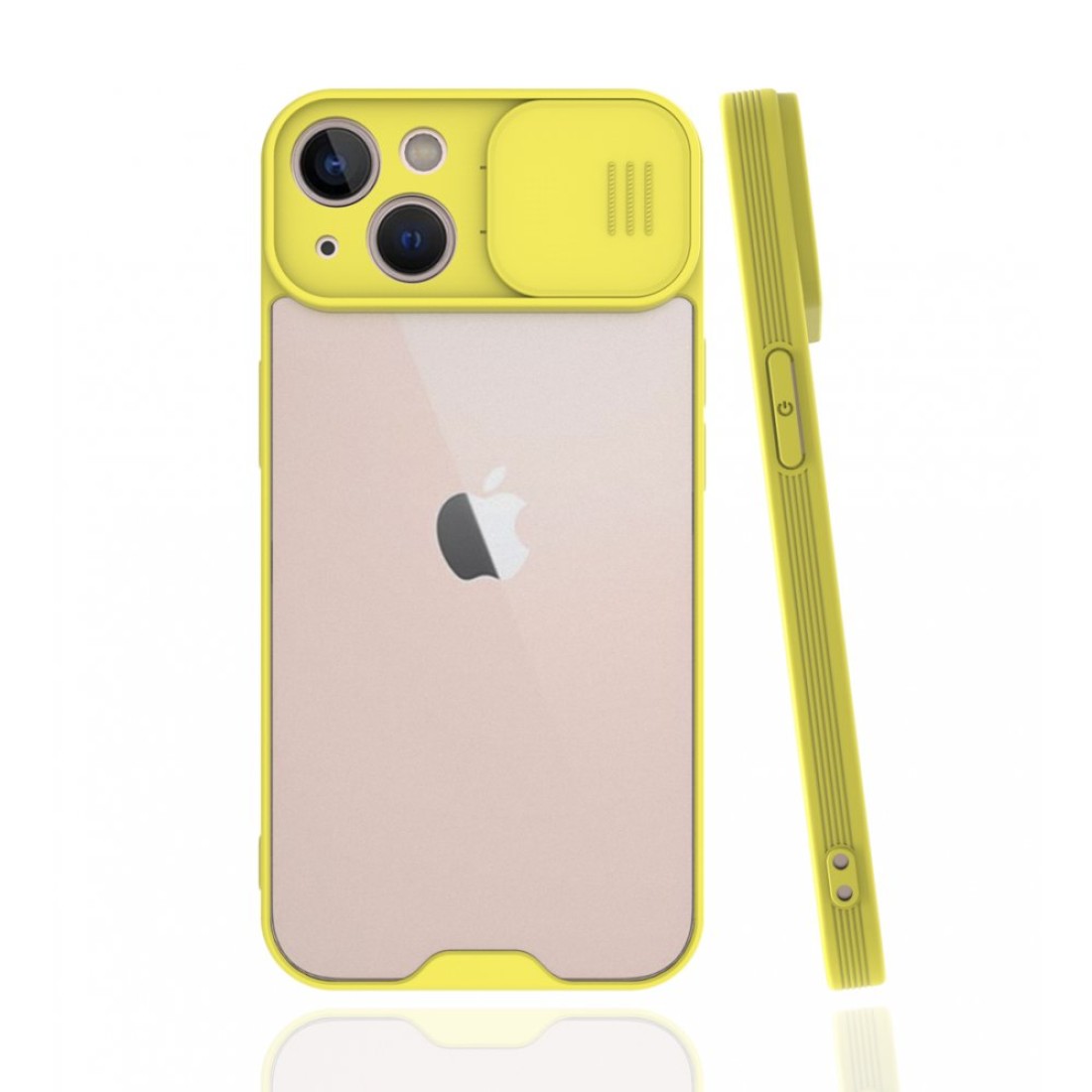 Apple iPhone 13 Mini Kılıf Platin Kamera Koruma Silikon - Sarı