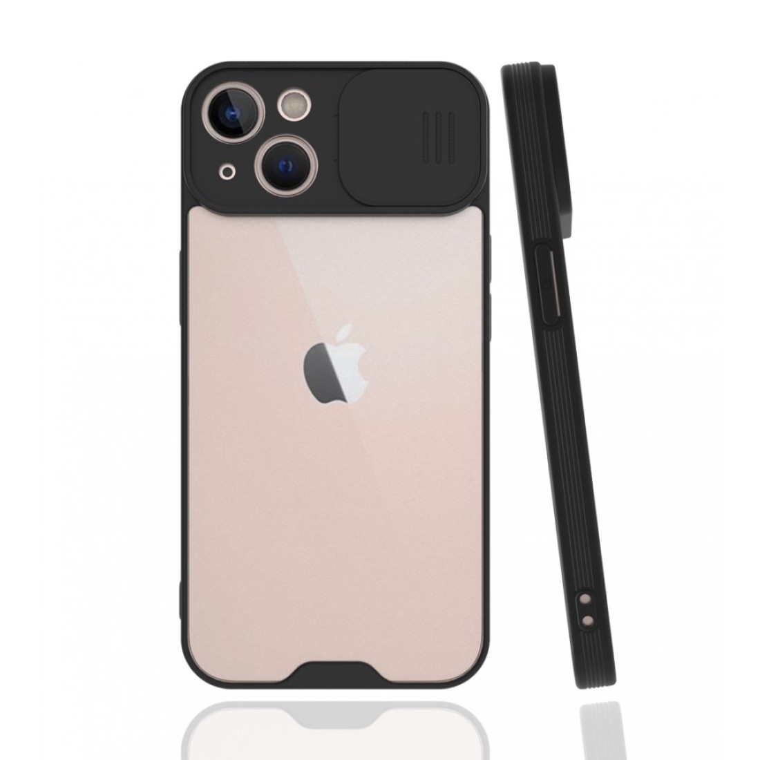 Apple iPhone 13 Mini Kılıf Platin Kamera Koruma Silikon - Siyah
