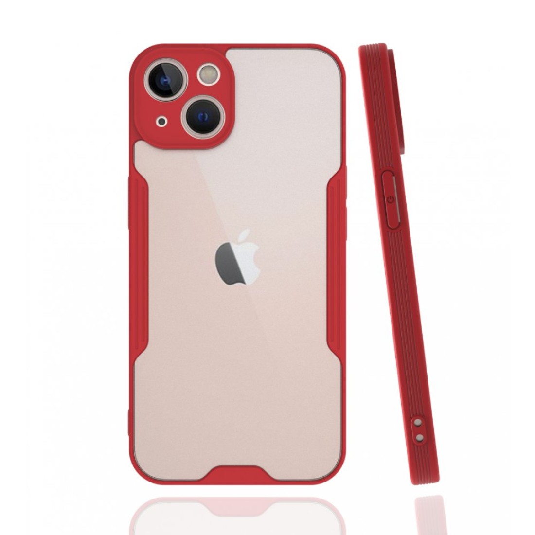 Apple iPhone 13 Mini Kılıf Platin Silikon - Kırmızı