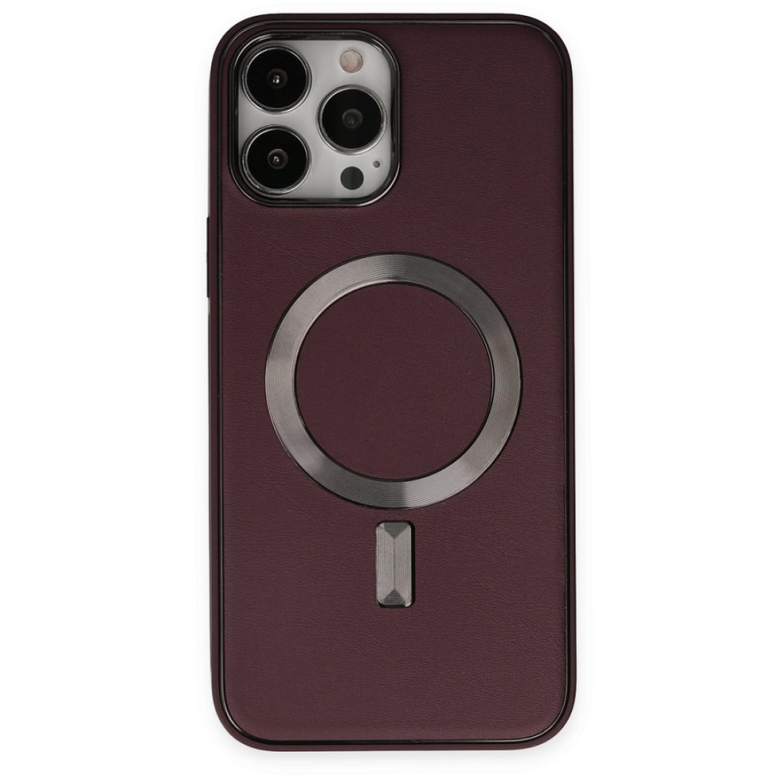 Apple iPhone 13 Pro Kılıf Coco Deri Magneticsafe Silikon - Bordo