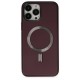 Apple iPhone 13 Pro Kılıf Coco Deri Magneticsafe Silikon - Bordo