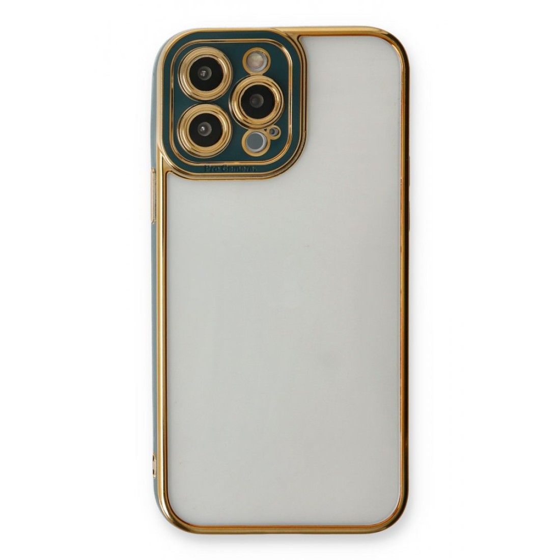 Apple iPhone 13 Pro Max Kılıf Liva Lens Silikon - Yeşil