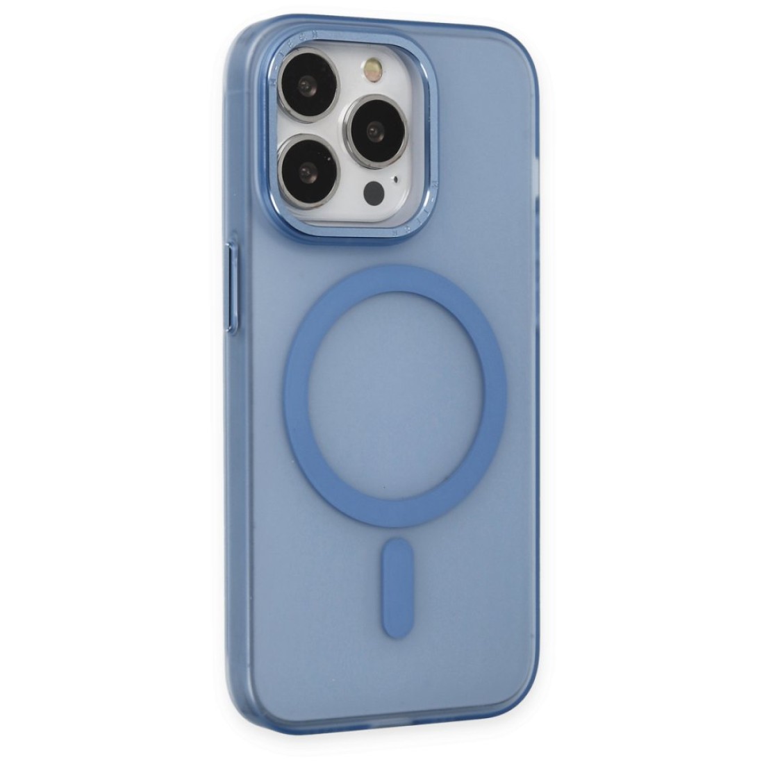 Apple iPhone 13 Pro Kılıf Lodos Magneticsafe Mat Kapak - Sierra Blue