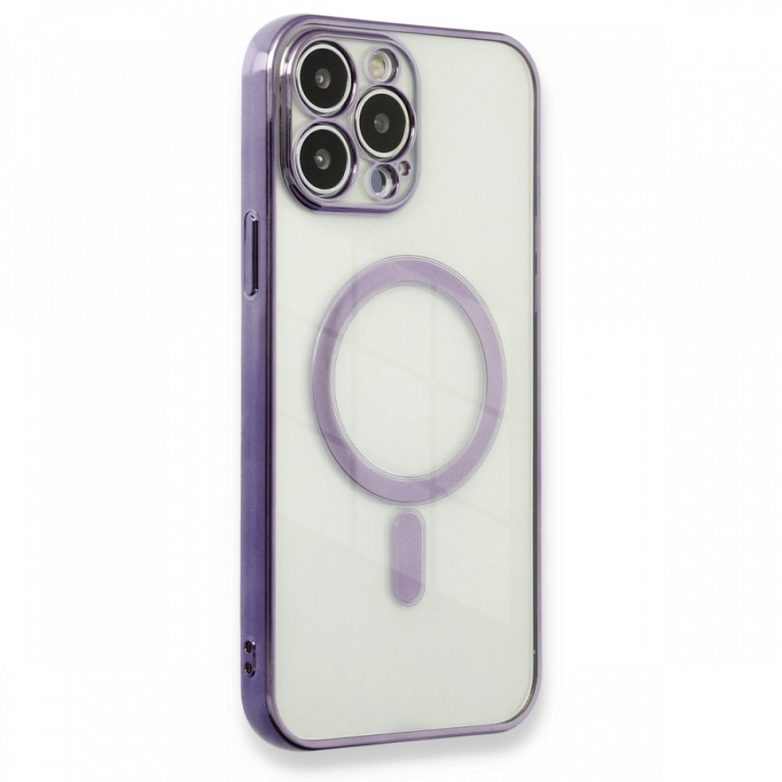 Apple iPhone 13 Pro Kılıf Magneticsafe Lazer Silikon - Mor