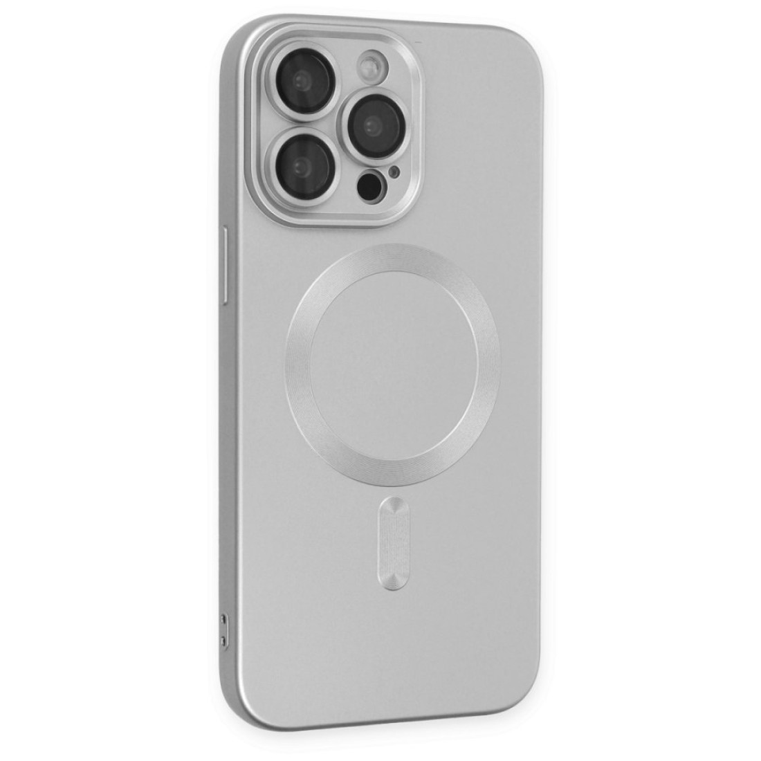 Apple iPhone 13 Pro Kılıf Moshi Lens Magneticsafe Silikon - Gümüş