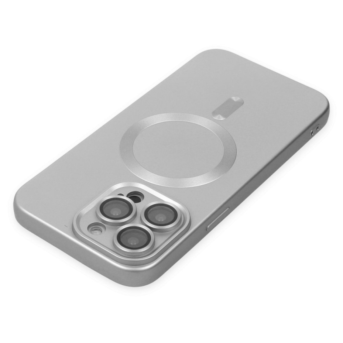 Apple iPhone 13 Pro Kılıf Moshi Lens Magneticsafe Silikon - Gümüş