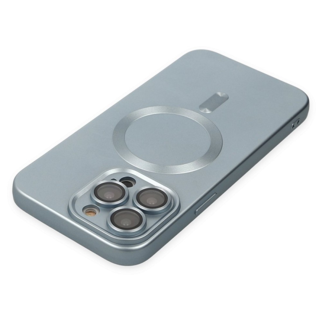 Apple iPhone 13 Pro Kılıf Moshi Lens Magneticsafe Silikon - Sierra Blue