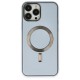 Apple iPhone 13 Pro Max Kılıf Coco Deri Magneticsafe Silikon - Sierra Blue