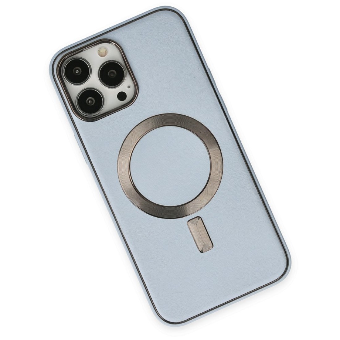 Apple iPhone 13 Pro Max Kılıf Coco Deri Magneticsafe Silikon - Sierra Blue