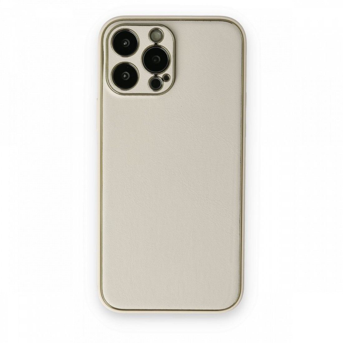 Apple iPhone 13 Pro Max Kılıf Coco Deri Silikon Kapak - Beyaz