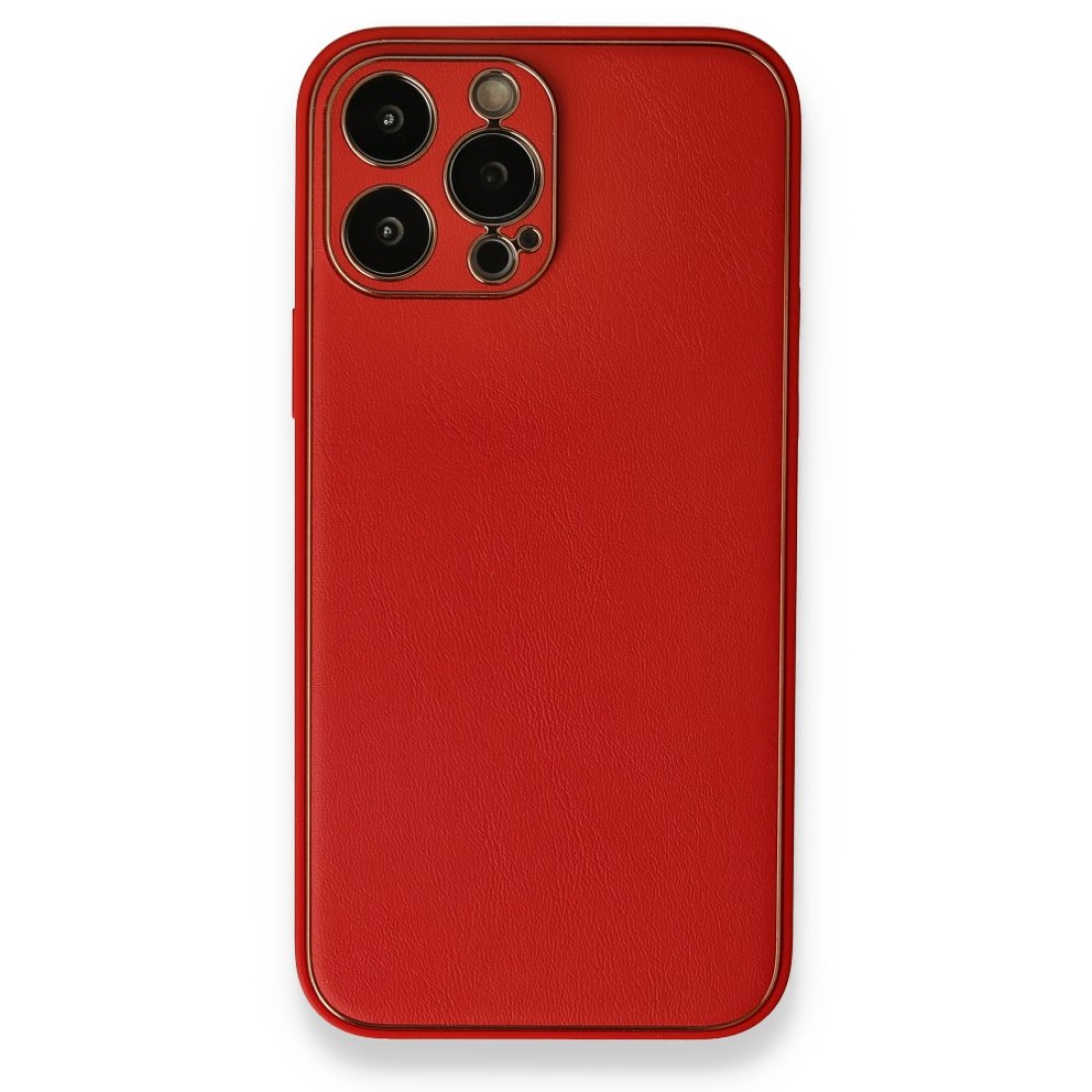 Apple iPhone 13 Pro Max Kılıf Coco Deri Silikon Kapak - Kırmızı