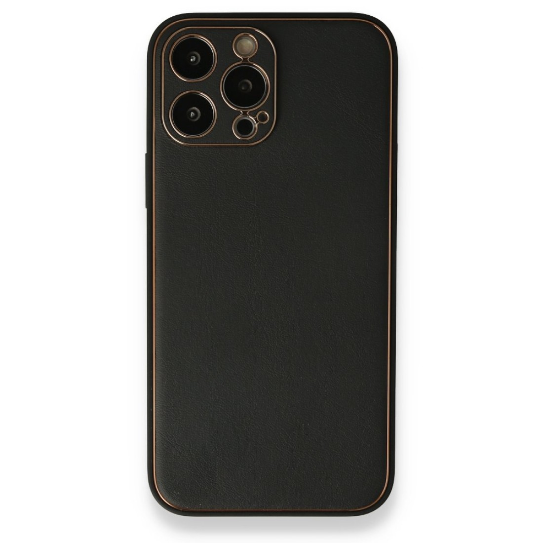 Apple iPhone 13 Pro Max Kılıf Coco Deri Silikon Kapak - Siyah