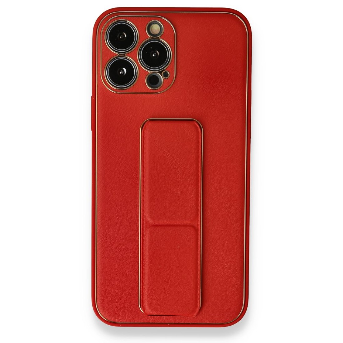 Apple iPhone 13 Pro Max Kılıf Coco Deri Standlı Kapak - Kırmızı