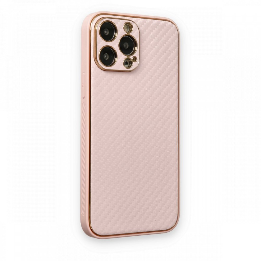 Apple iPhone 13 Pro Max Kılıf Coco Karbon Silikon - Pembe