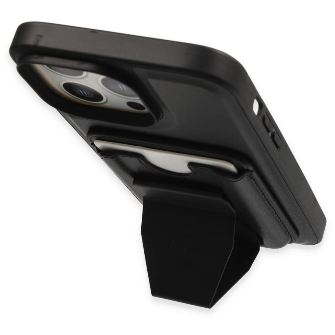 Apple iPhone 13 Pro Max Kılıf HD Deri Luxury Magnet Kartvizitli Kapak - Siyah