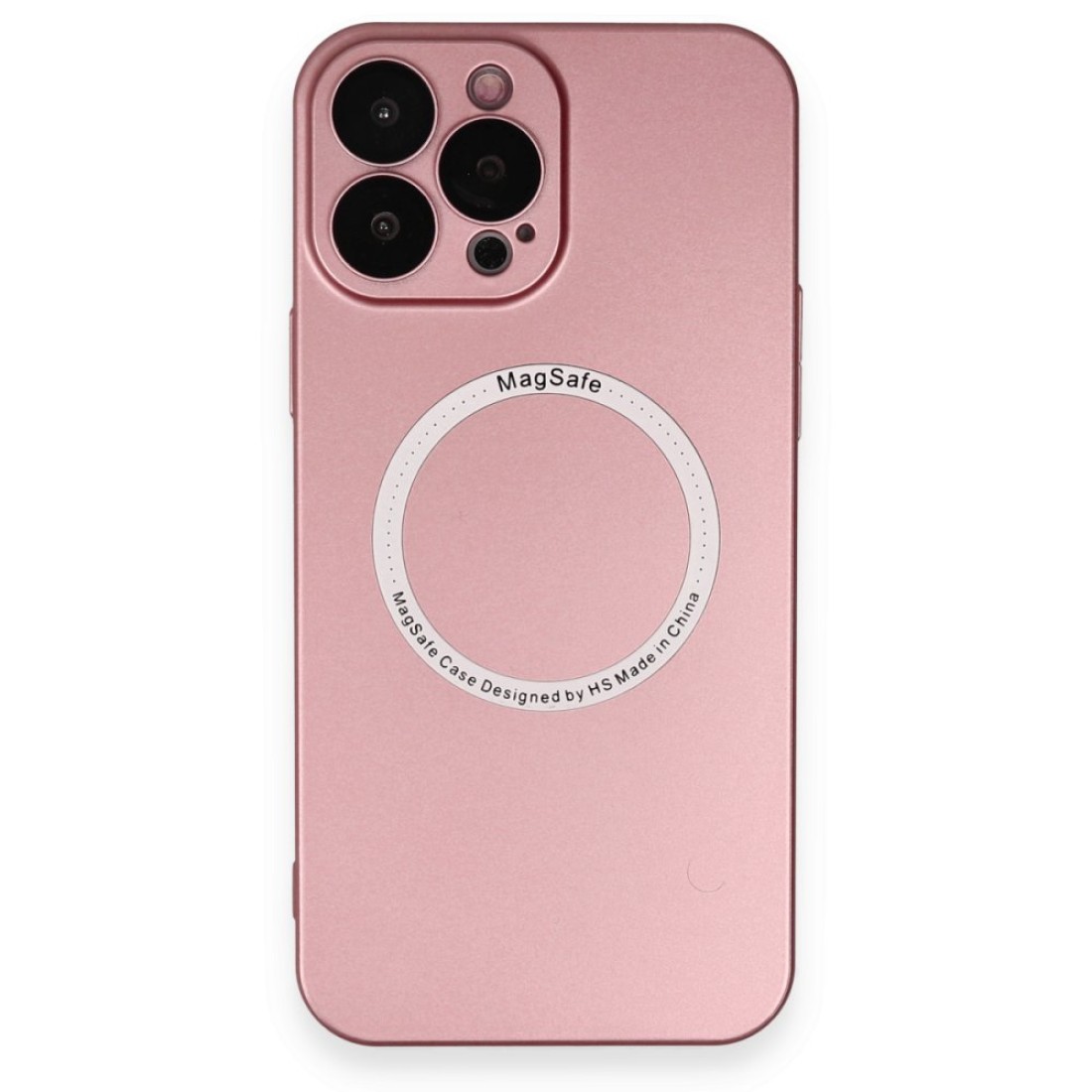 Apple iPhone 13 Pro Max Kılıf Jack Magneticsafe Lens Silikon - Rose Gold