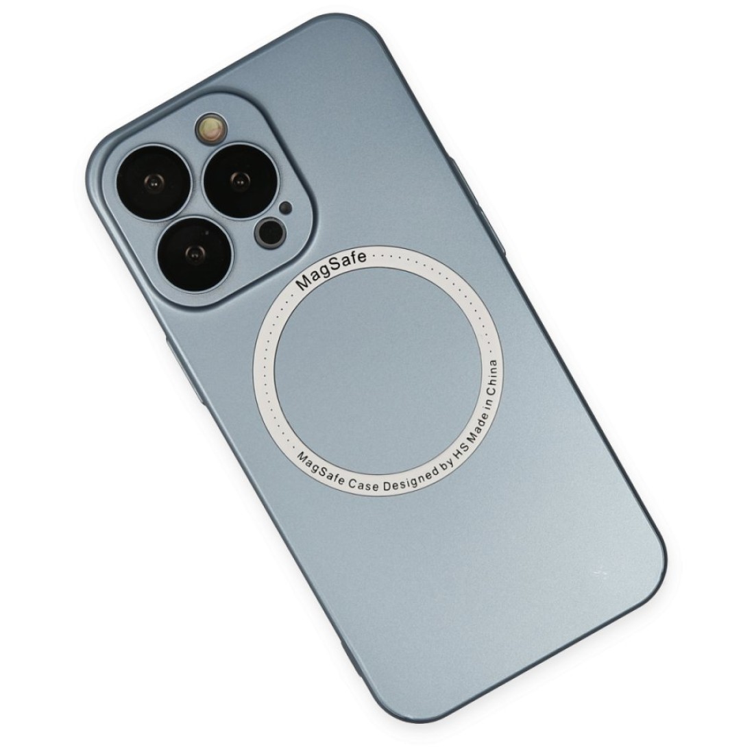 Apple iPhone 13 Pro Max Kılıf Jack Magneticsafe Lens Silikon - Sierra Blue