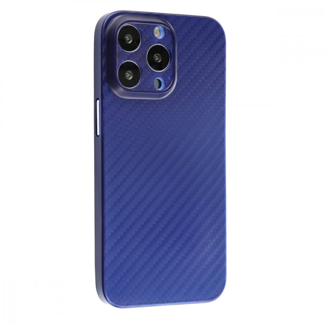 Apple iPhone 13 Pro Max Kılıf Karbon PP Silikon - Mavi
