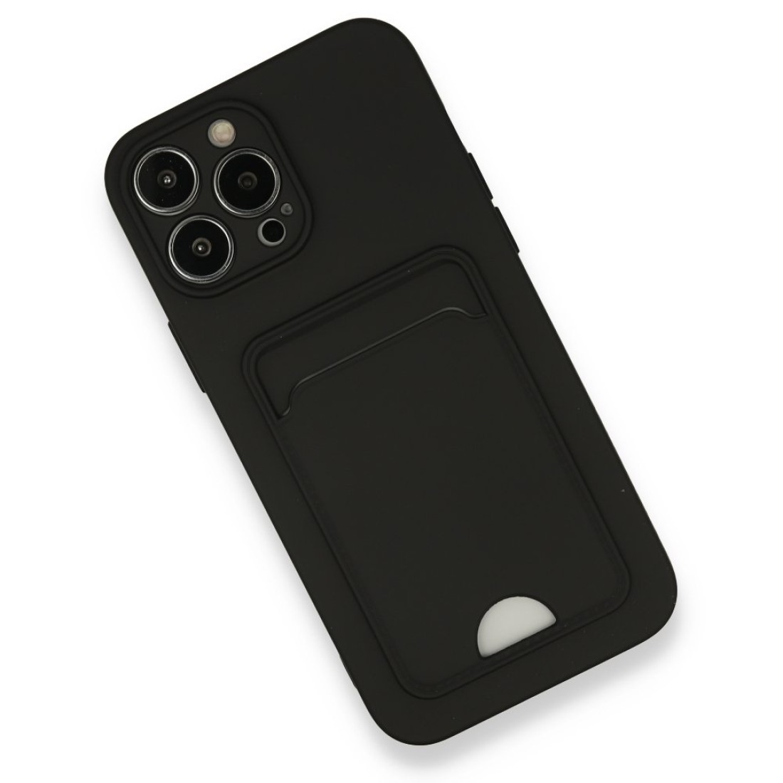 Apple iPhone 13 Pro Max Kılıf Kelvin Kartvizitli Silikon - Siyah