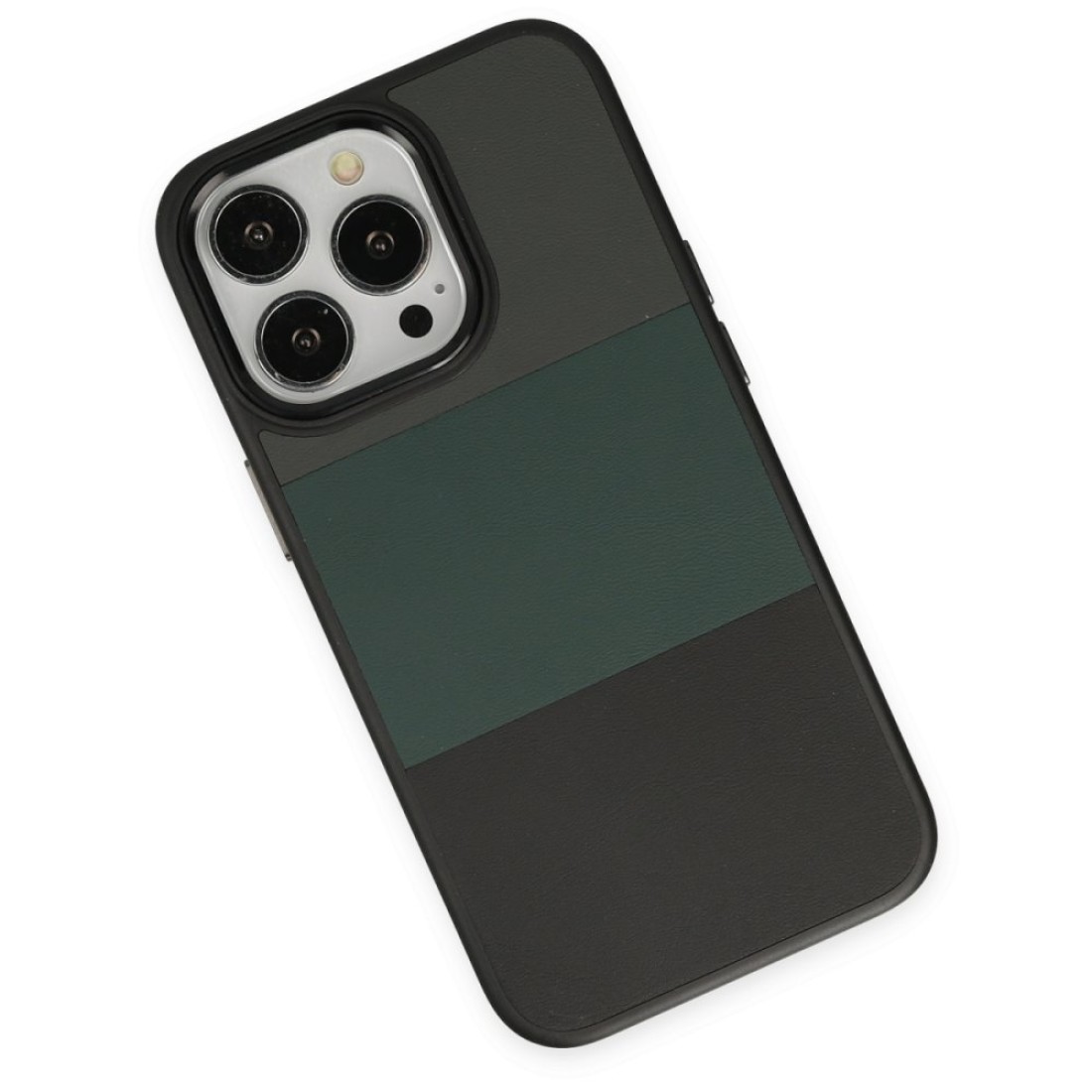 Apple iPhone 13 Pro Max Kılıf King Kapak - Gri-Siyah