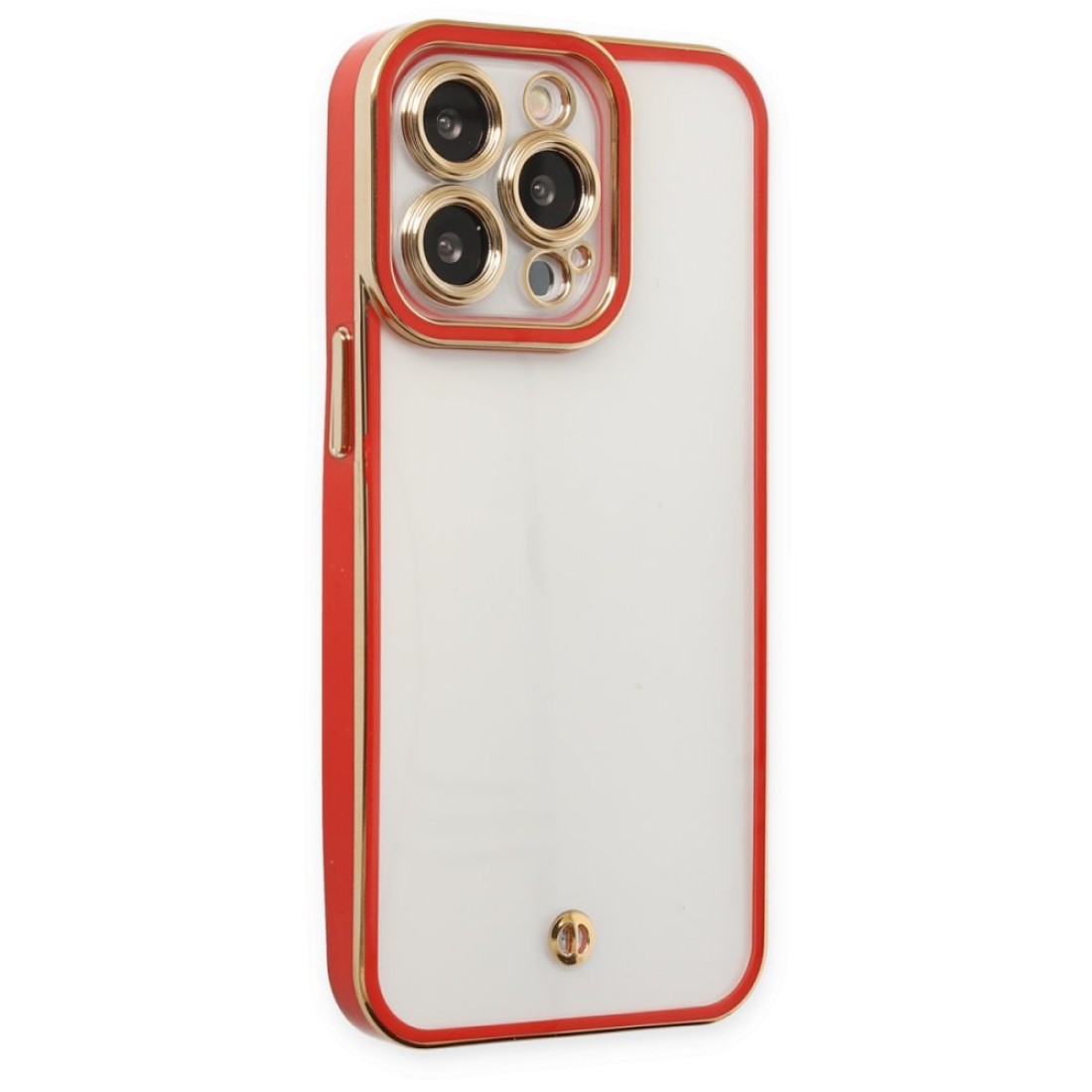 Apple iPhone 13 Pro Max Kılıf Liva Lens Silikon - Kırmızı